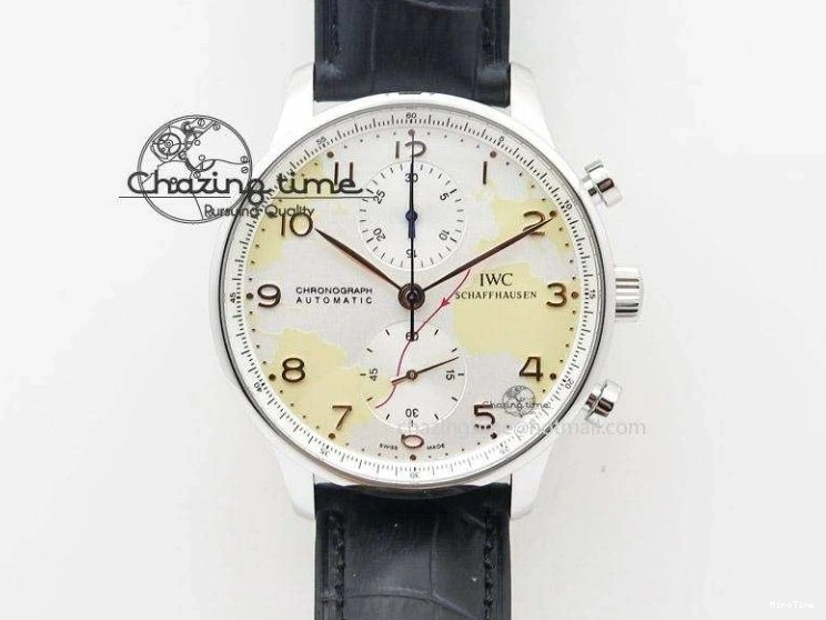 MIROTIME 0207 Portuguese Tourbillon IW5046 SS ZF Best Edition White Dial Blue Markers on Blue Leather Strap Fashionable 7149